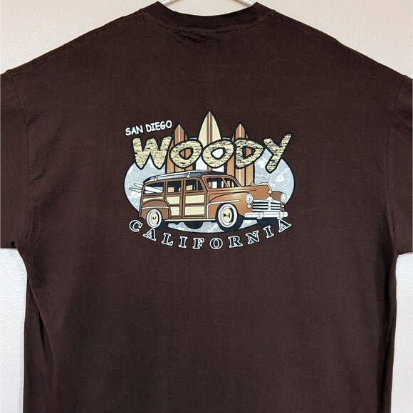 Woody Station Wagon Surfboard 2XL T-Shirt San Diego California NWOT Fifth Sun - Picture 1 of 6